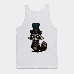 Raccoon Top Hat Tank Top